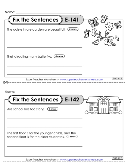 Fix the Sentences E-141 through E-145