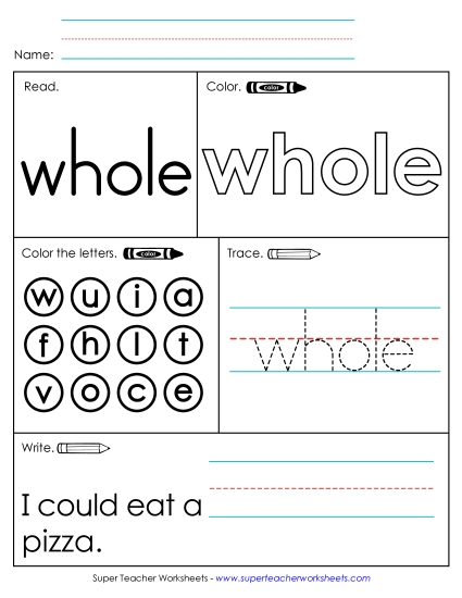 Worksheet 1: Whole