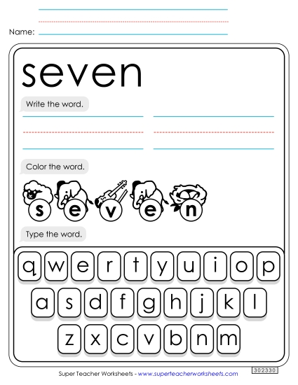 Write, Color, Type: Seven