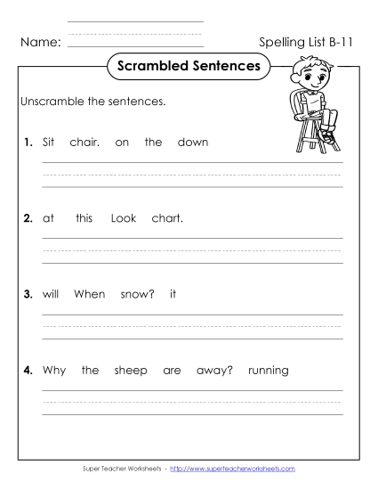 Scrambled Sentences (B-11)