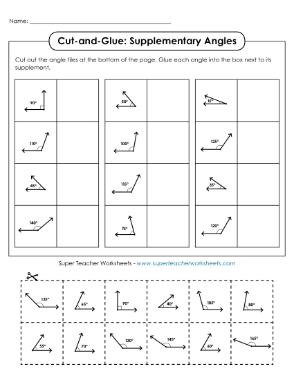 Supplementary Angles: Cut-and-Glue