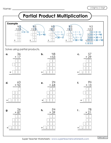 Multiplication (Multi-Digit) Worksheets Learning Tool