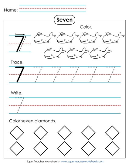 Number 7: Trace, Print, Color