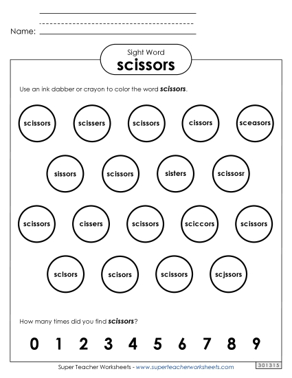 Dab or Color: Scissors