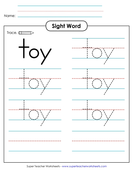 Trace the Word: Toy