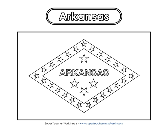 Arkansas Flag Coloring Page