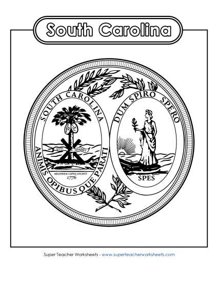 South Carolina State Seal (Black & White)