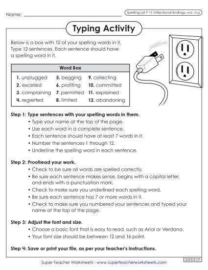Typing Sentences (F-11)