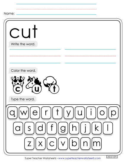 Write, Color, Type: Cut