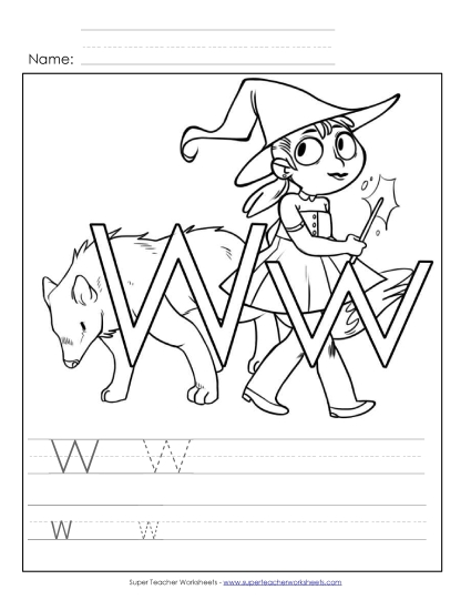 Letter W - Color and Write
