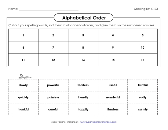 ABC Order: Cut and Glue (C-23)