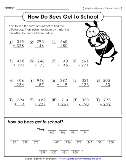 Math Riddle: Bee School