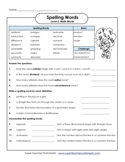 Question Worksheet