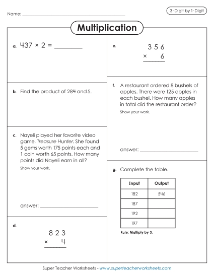 Variety Worksheet