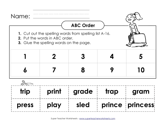 ABC Order: Cut and Glue (A-16)