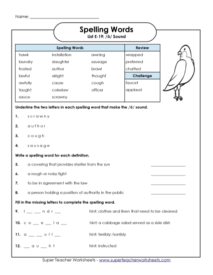 Question Worksheet (E-19)