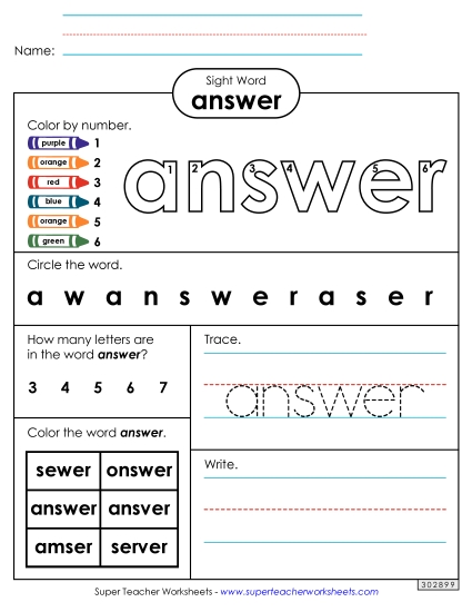 Worksheet 4: Answer