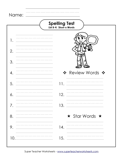 Spelling Test (B-4)