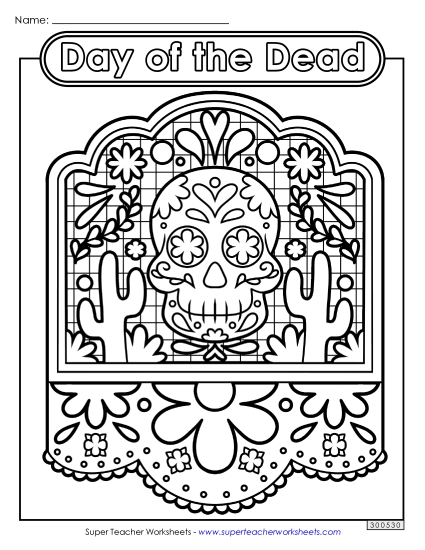 Skull Coloring Page (Advanced)