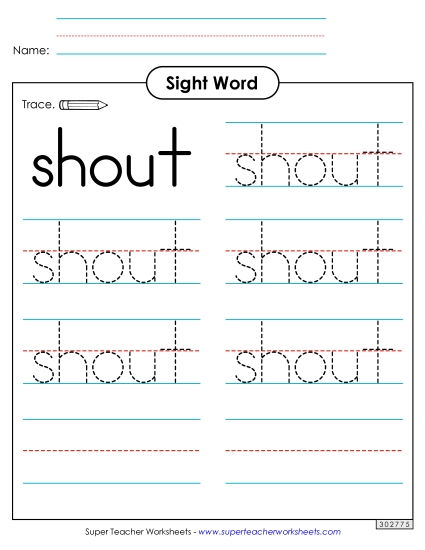 Trace the Word: Shout
