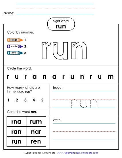 Worksheet 4: Run