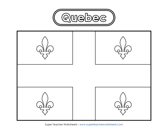 Quebec Flag (Black & White)