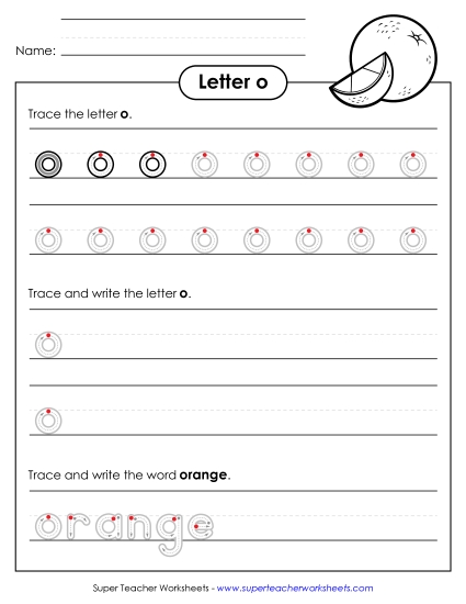Lowercase o (Outlined Letters)