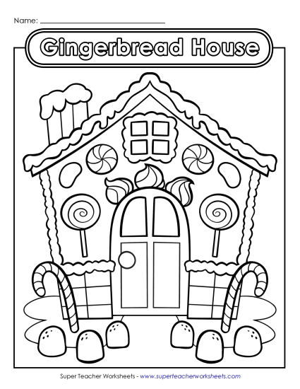 Gingerbread House Christmas Worksheet