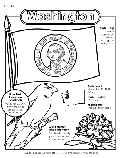 Washington State Symbols Coloring Page