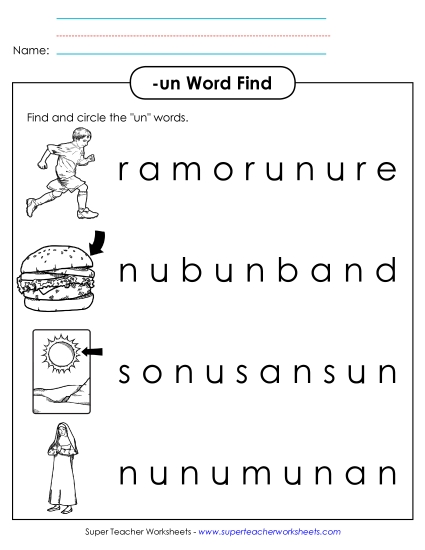 Circle the Words (-un)