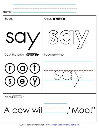 Worksheet 1: Say
