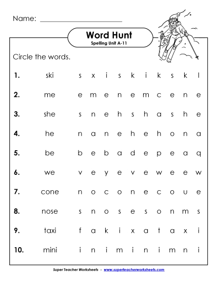 Horizontal Word Hunt (A-11)