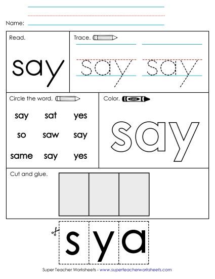 Worksheet 2: Say