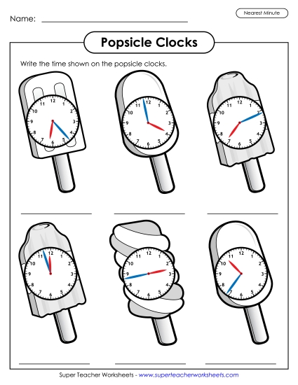 Popsicle Clocks - Nearest Minute