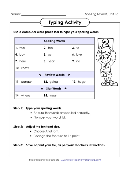 Typing Activity (B-16)