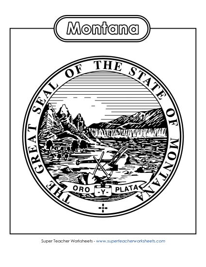 Montana State Seal (Black & White)