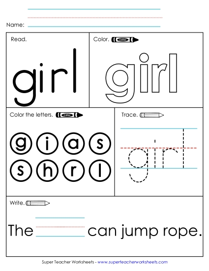 Worksheet 1: Girl