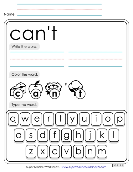 Write, Color, Type: Can\'t