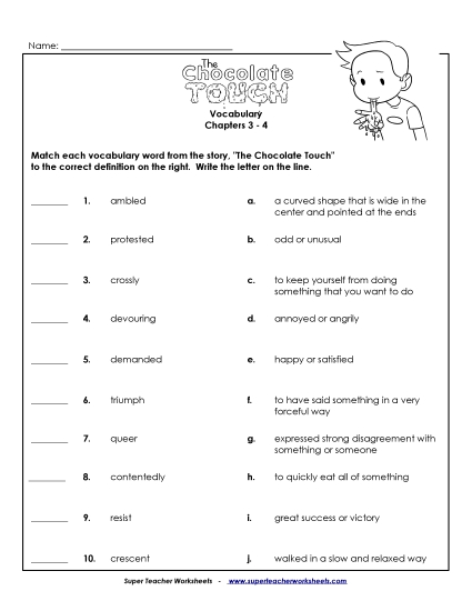 Vocabulary for Chapters 3 & 4