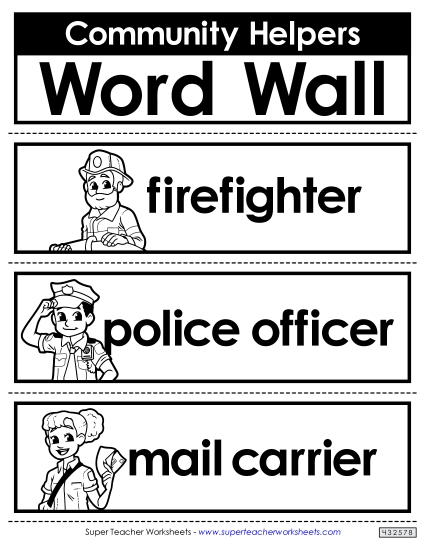 Community Helpers Word Wall