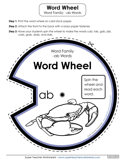 Word Wheel (-ab Words)