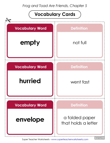 Vocabulary Cards for Chapter 5