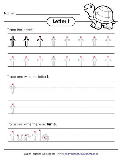Lowercase t (Outlined Letters)