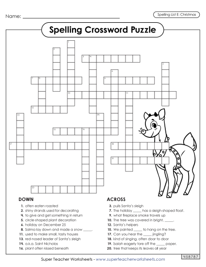 Christmas Spelling Units Worksheets Learning Tool