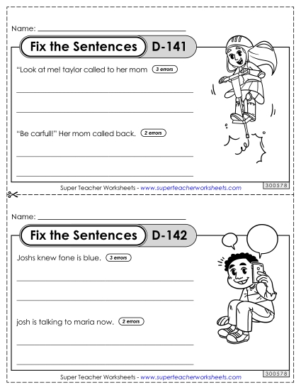 Fix the Sentences D-141 through D-145