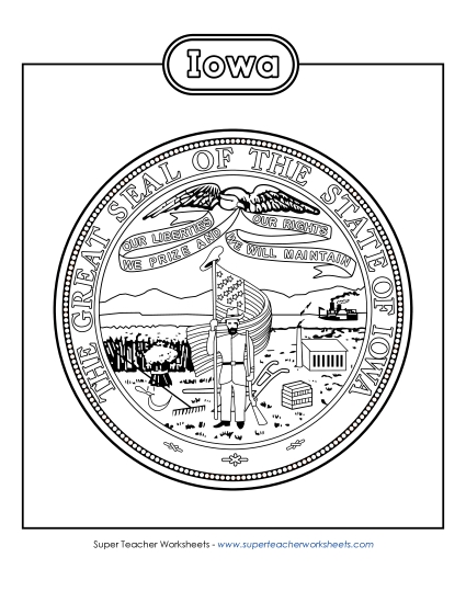 Iowa State Seal (Black & White)