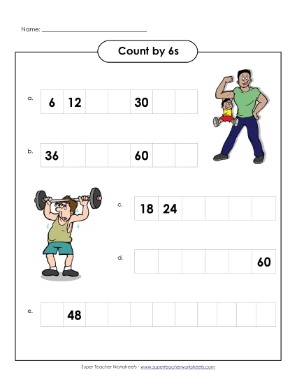Counting by 6: Weight Lifter