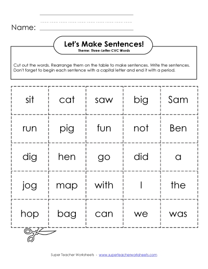 Let\'s Make Sentences (Cards)