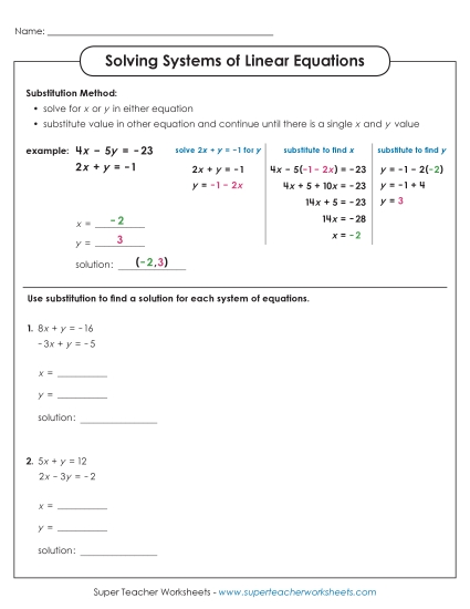 Solving Systems of Linear Equations (Intermediate)