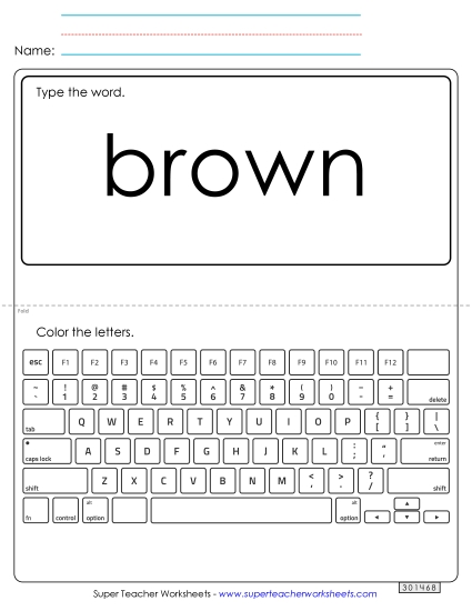 Type the Word: Brown